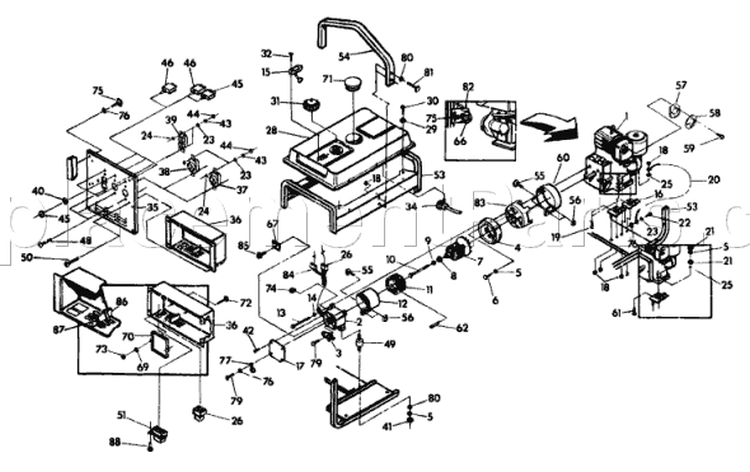 Page B Diagram and Parts List for 9451-0  Briggs and Stratton Generator
